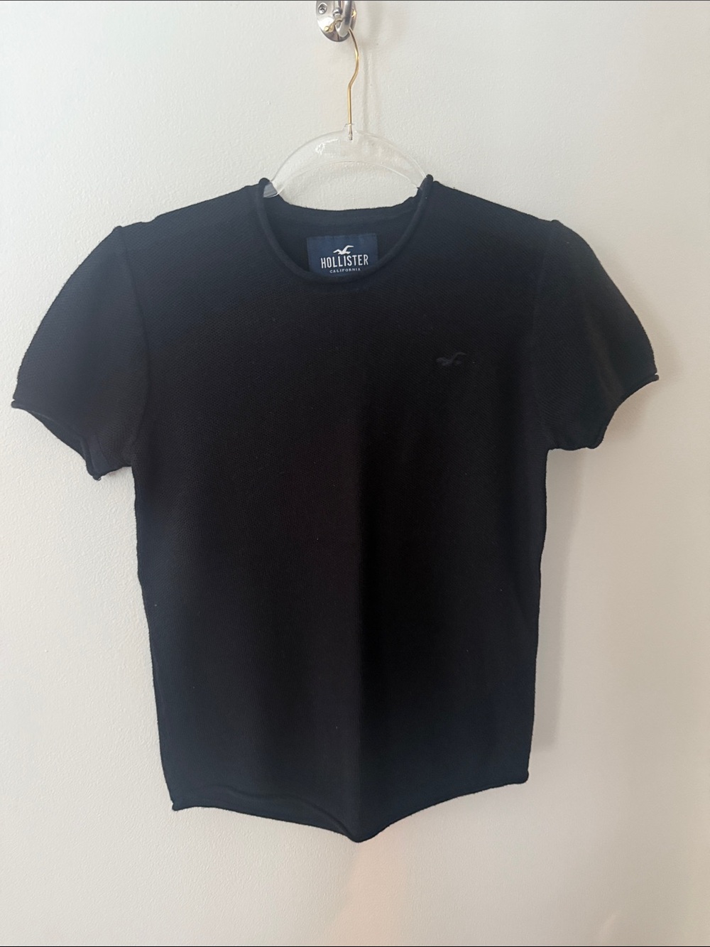Hollister Black Crewneck Short-Sleeve Sweater